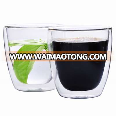 250ml /8OZ Double Wall Coffee and tea Glass Cups Borosilicate glass