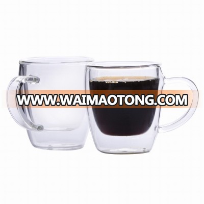 80ml borosilicate glass Double wall espresso cup glass espresso cup design with handle