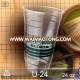 U24-B PP 24oz 700ml disposable transparent printing customized logo coffee juice tea plastic cups with lids